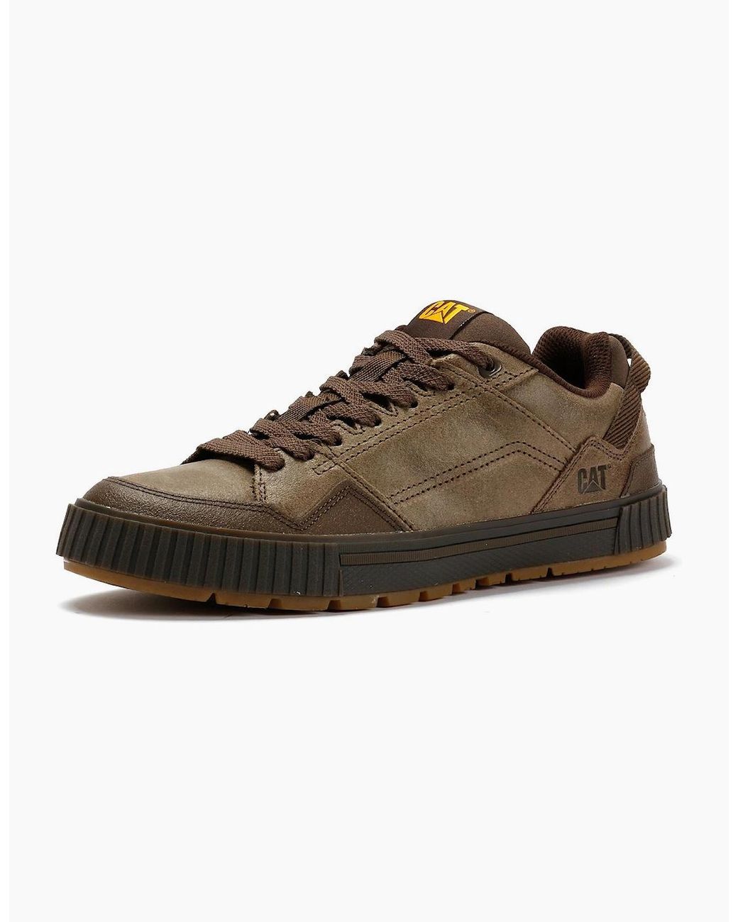Caterpillar Brown Axiom Waxy Leather Cub Lace-Up Shoes for men