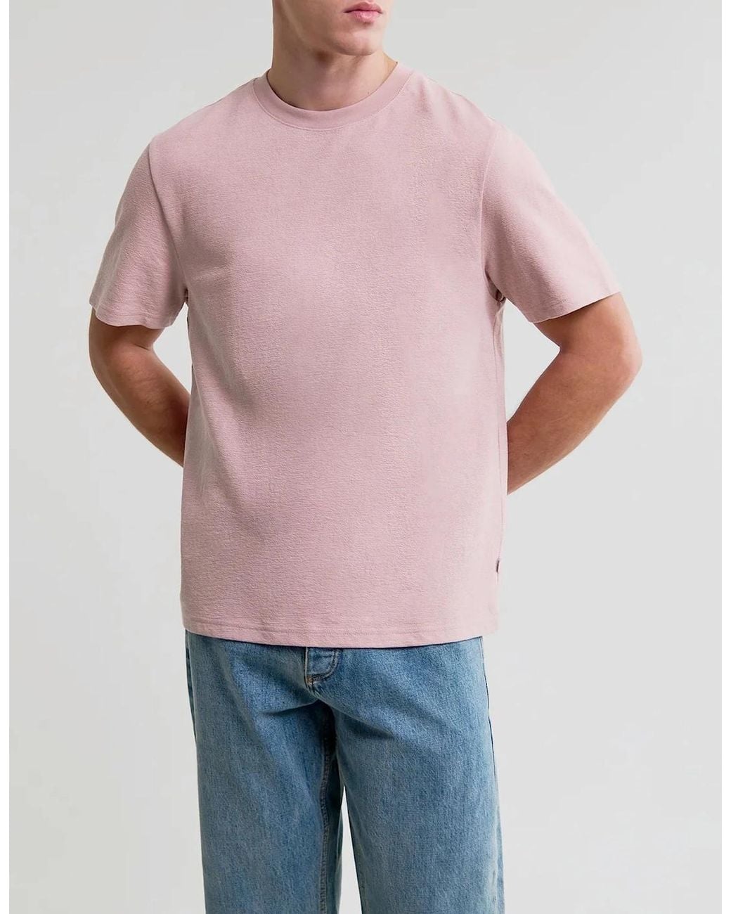 Wax London Pink Dean Jolt Slub T-Shirt for men