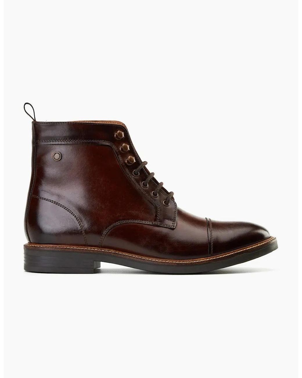 Base London Brown London Plymouth Toe Cap Boot for men
