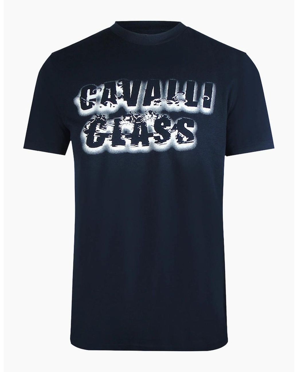 Roberto Cavalli Blue Cavalli Class Smoke Bold Logo T-Shirt for men