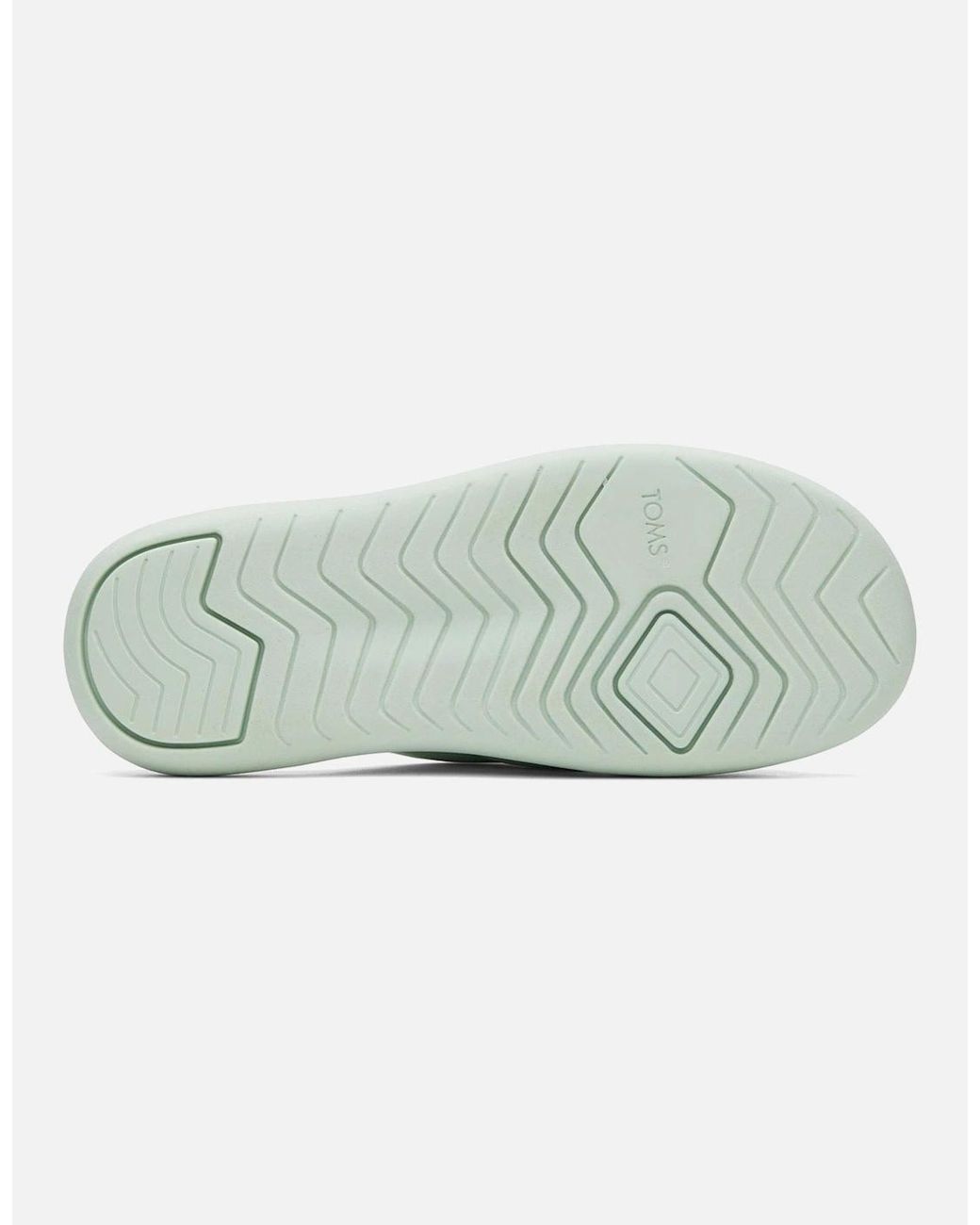 TOMS Green Mallow Crossover Polyester Blend Mint Slides