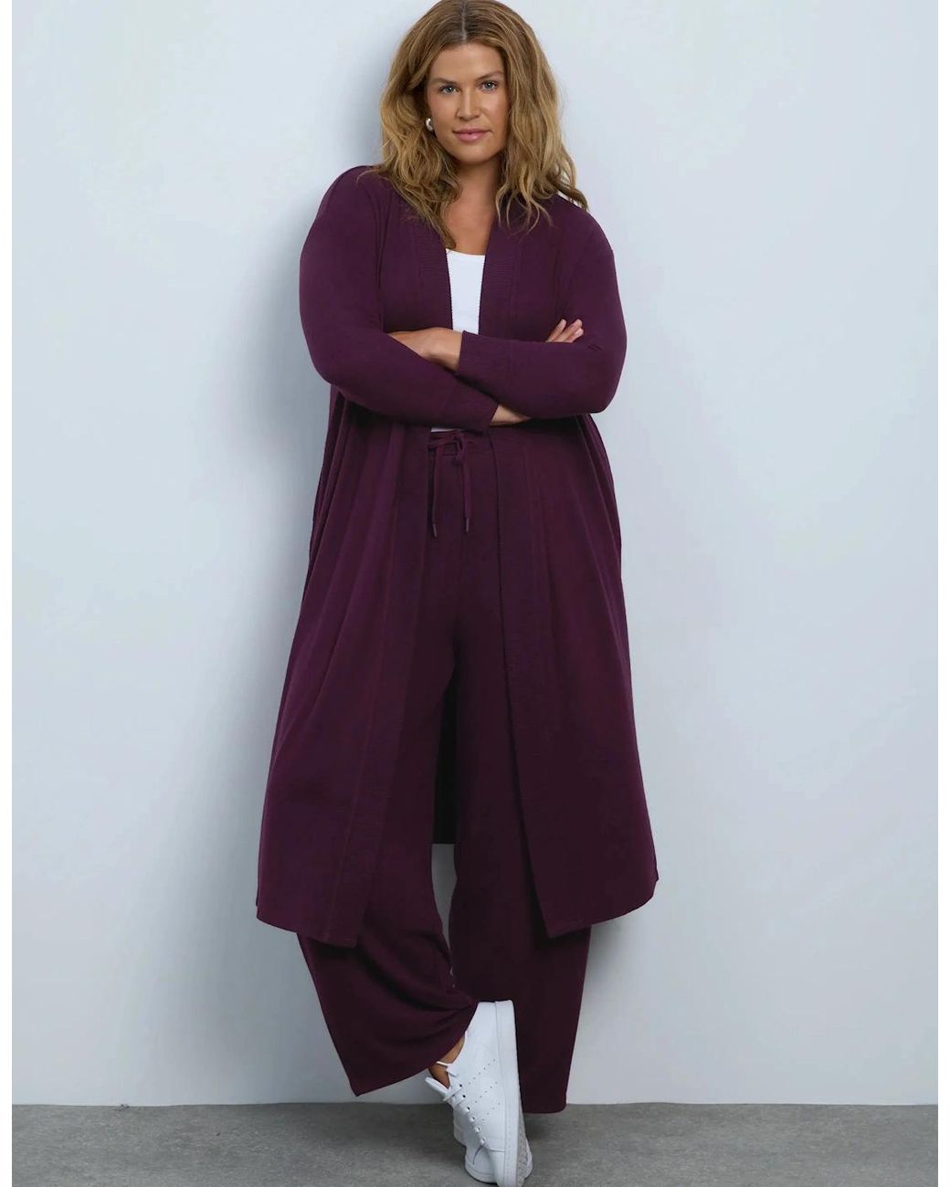 Live Unlimited London Purple Petite Plum Supersoft Cardigan