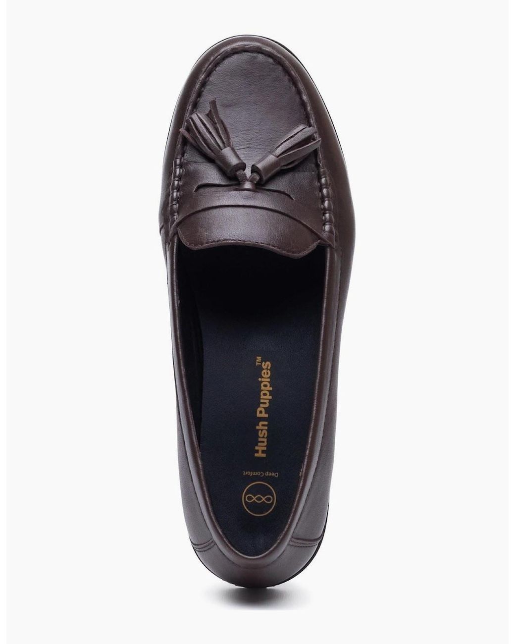 Hush Puppies Black Connie Leather Chocolate Loafers
