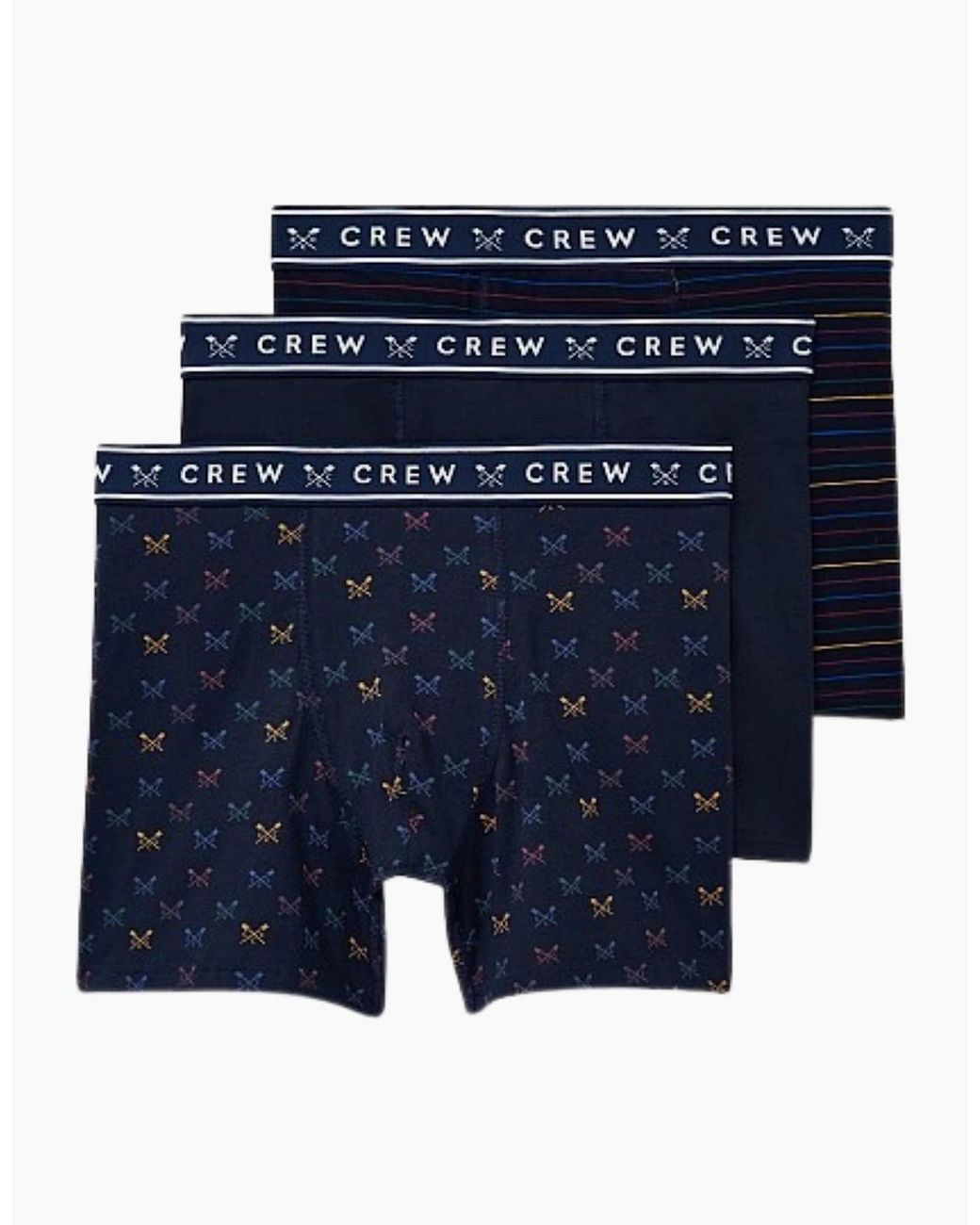 Crew Blue 3 Pack Jersey Boxer Shorts for men