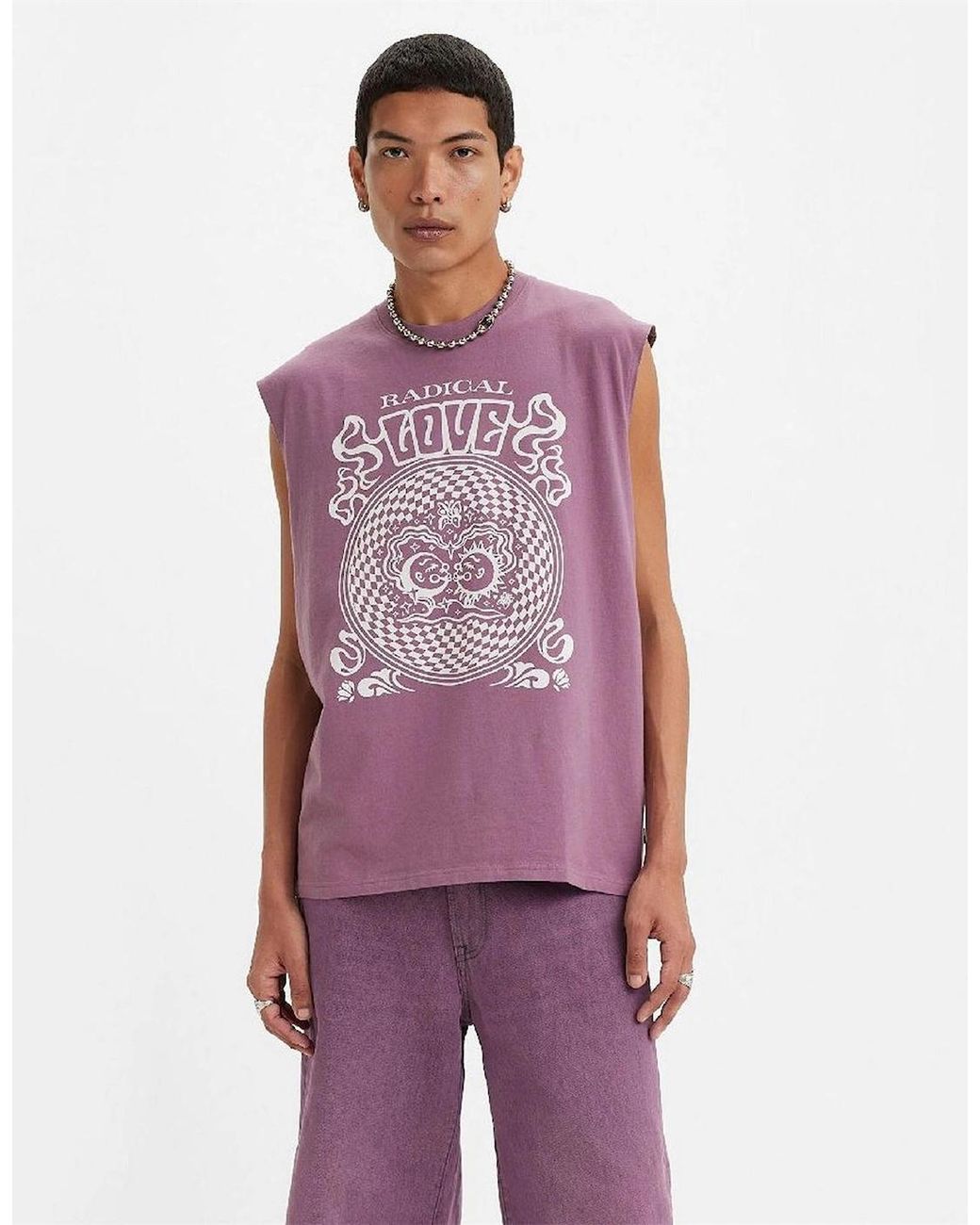Levi's Purple Levi's Pride Graphic Crew Neck Muscle Tank for men