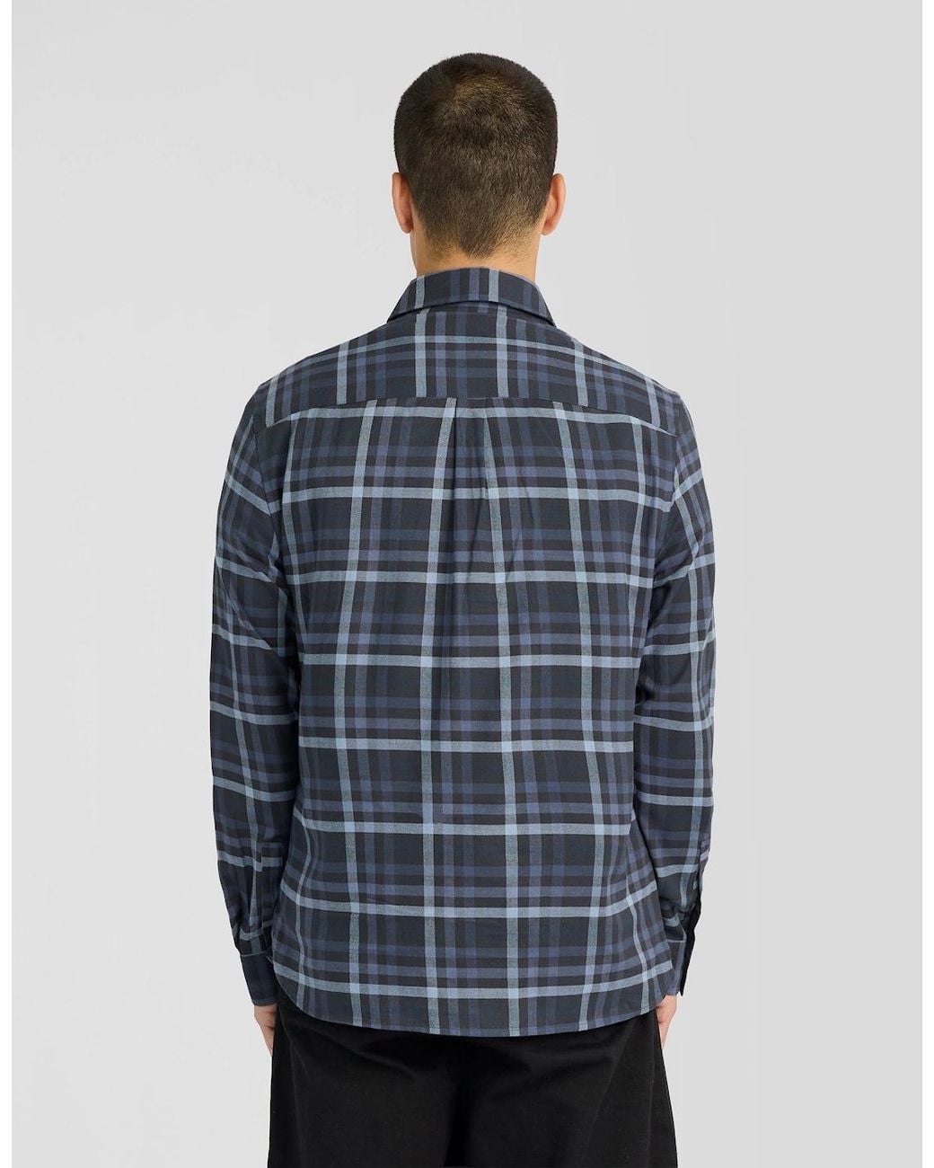 Lyle & Scott Blue Tonal Check Shirt for men