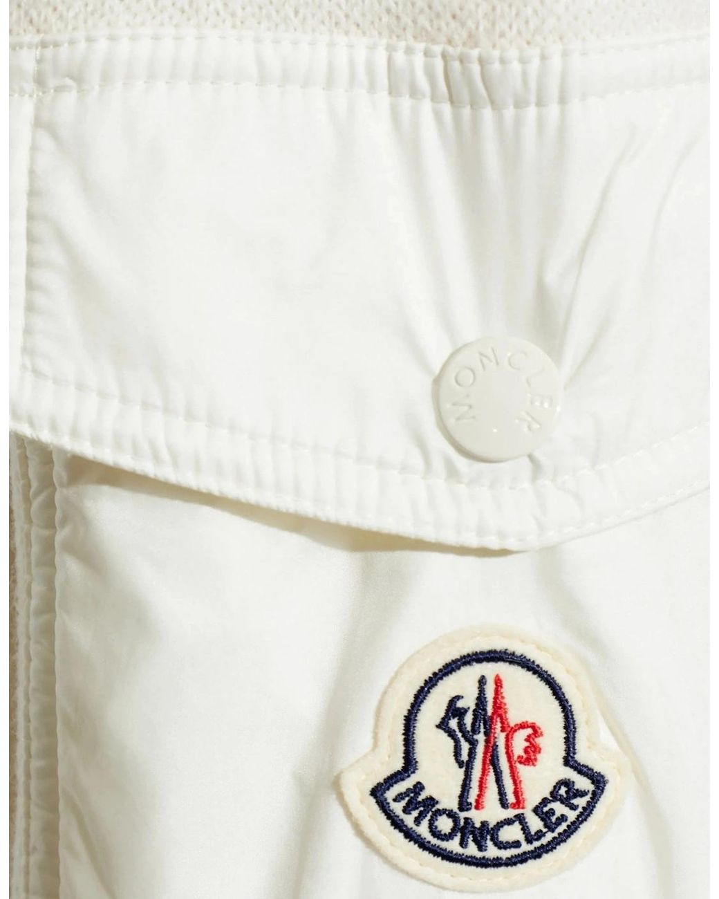 Moncler White Sleeve Pocket Sweater Cream for men