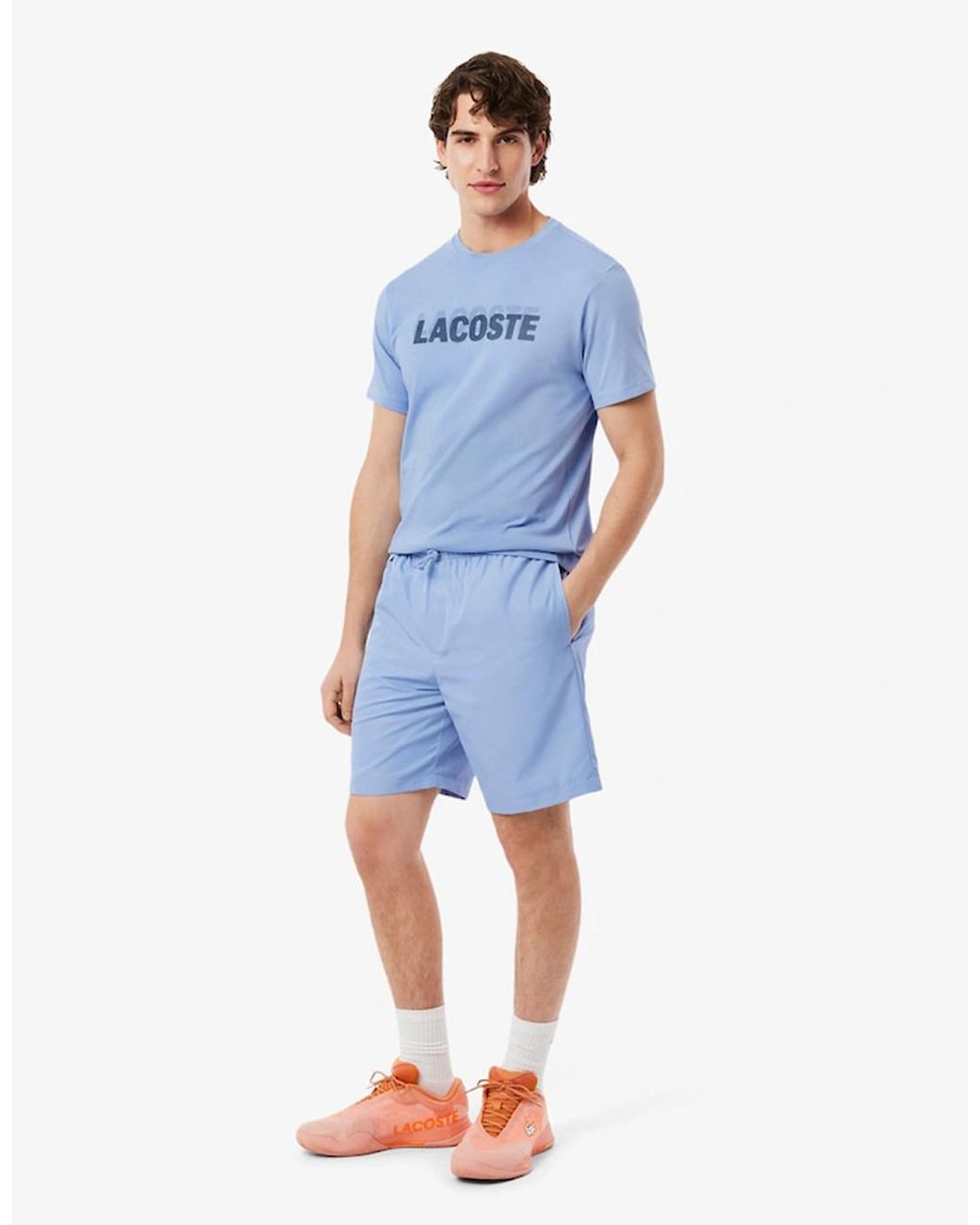 Lacoste Blue Lightweight Diamond Taffeta Sport Shorts for men