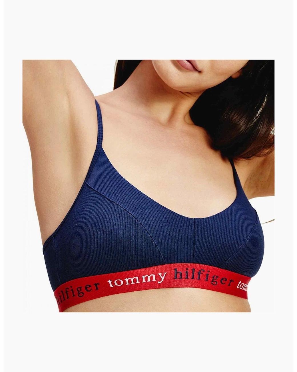 Tommy Hilfiger Blue Organic Cotton String Bralette, Blazer