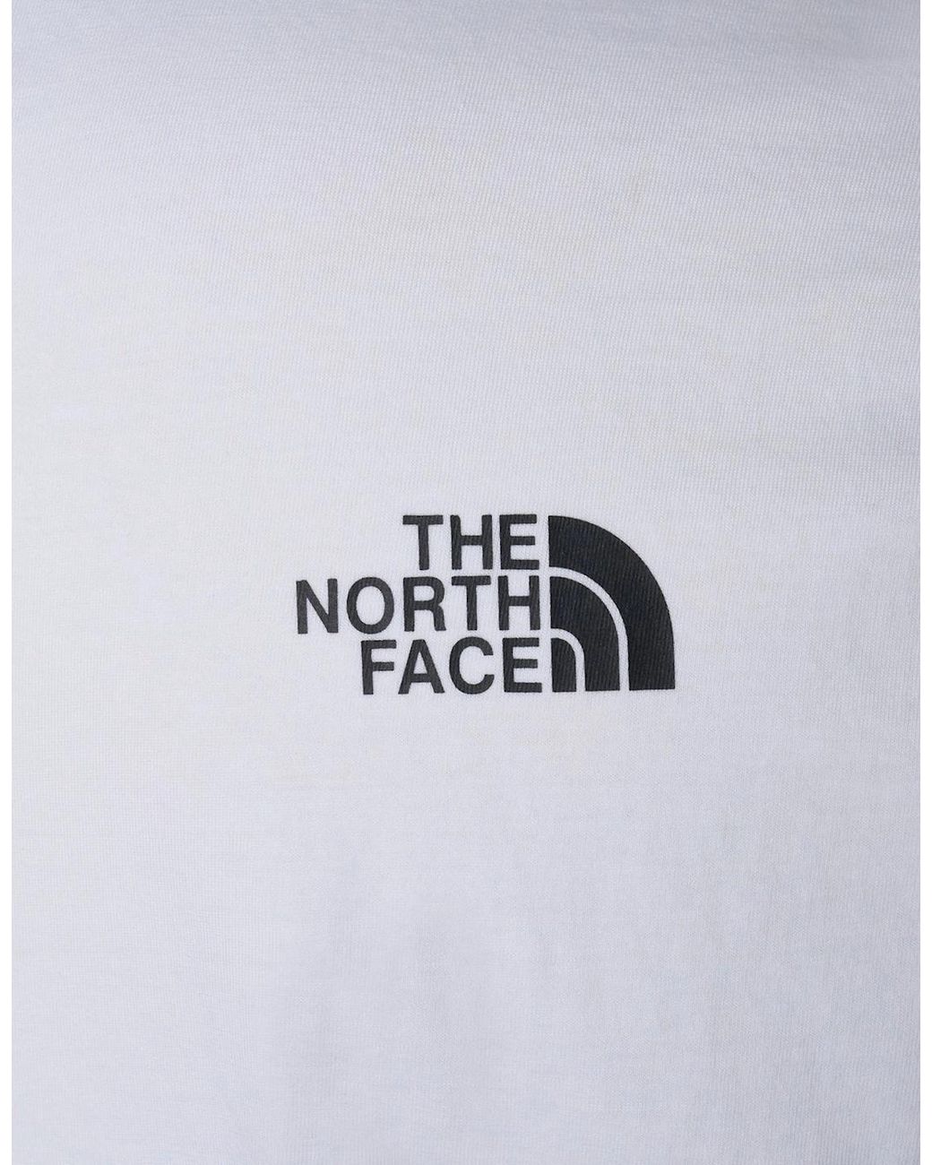 The North Face White T Shirts Small Box Short Sleeve Summer Cotton Tee for men