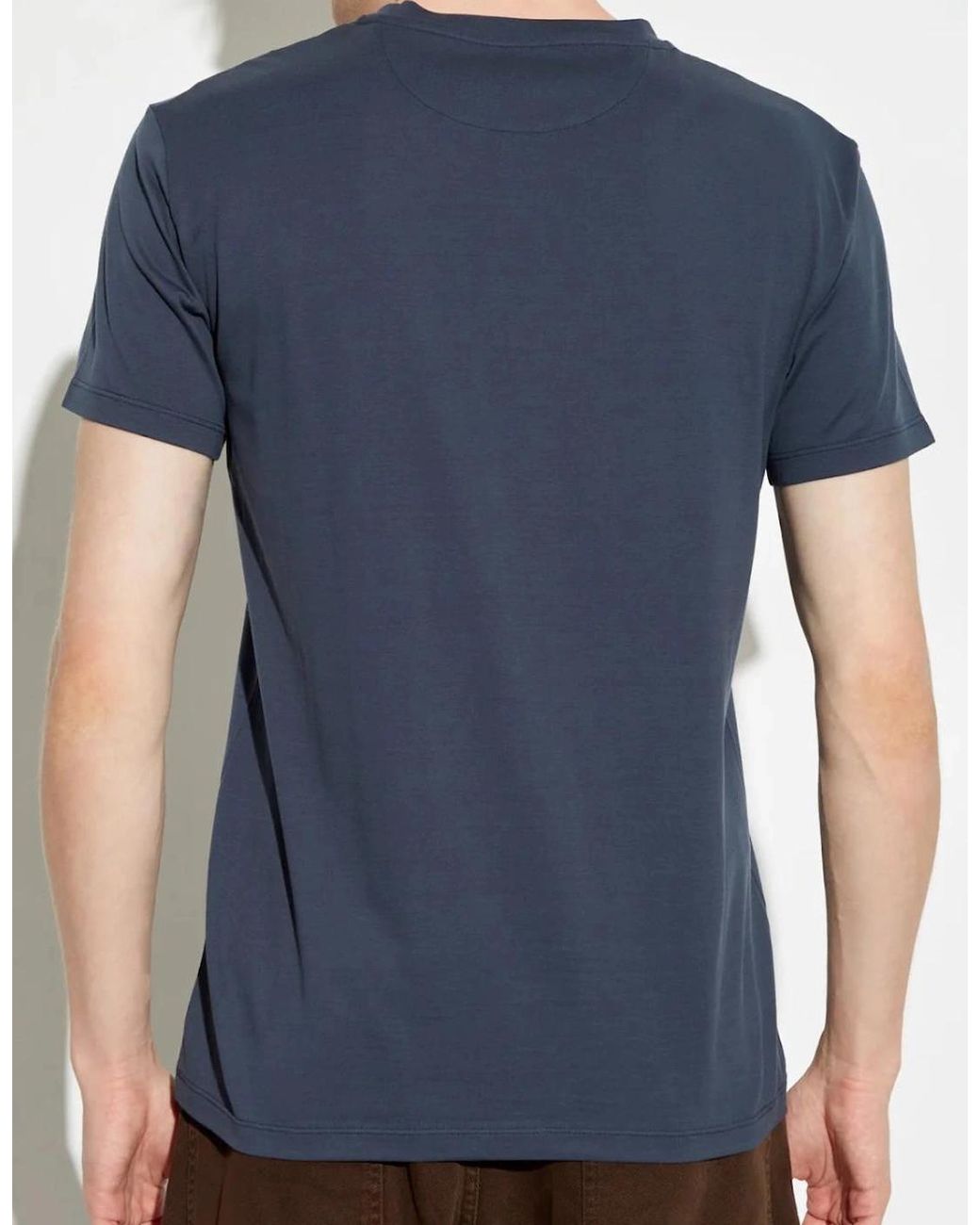 Fendi Blue Ff Labyrinth Embroidered T-Shirt for men