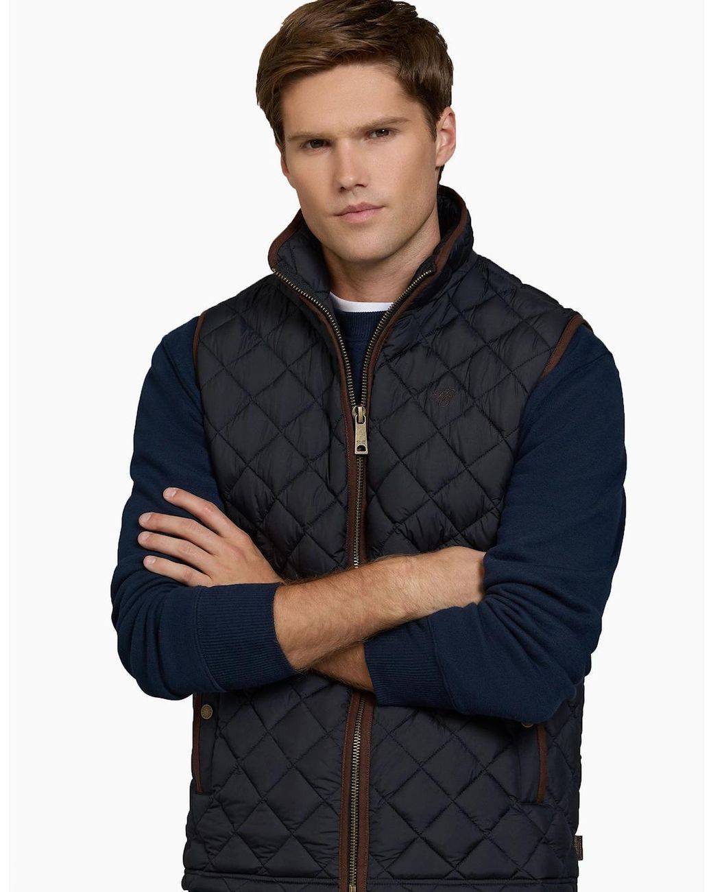 Holland Cooper Black Country Quilted Gilet Ink for men