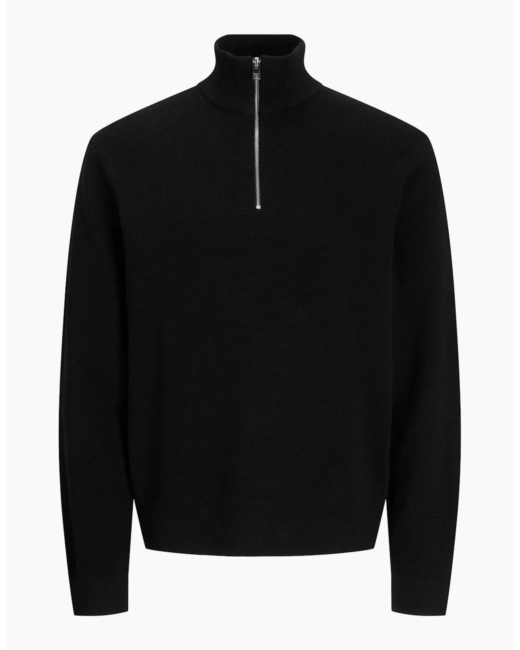 Jack & Jones Black Jpr Blamilano Stitch Knit Half Zip for men