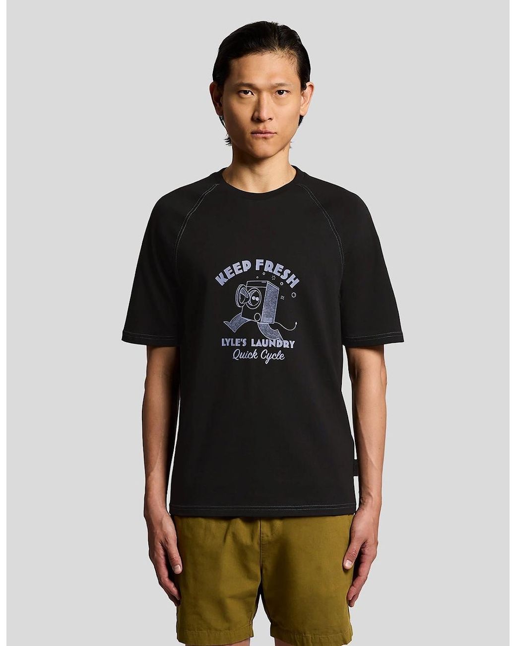 Lyle & Scott Black Chest Graphic T-Shirt for men