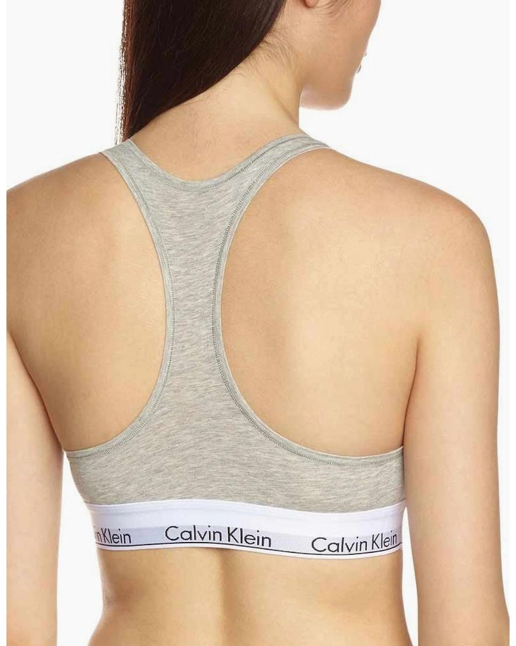 Calvin Klein Gray Modern Cotton Bralette, Heather