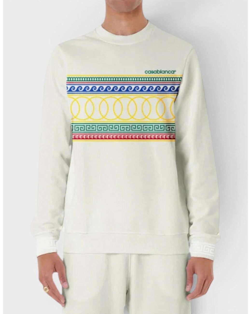 Casablanca White Les Anneaux Olympic Rings Screen Print Sweatshirt for men