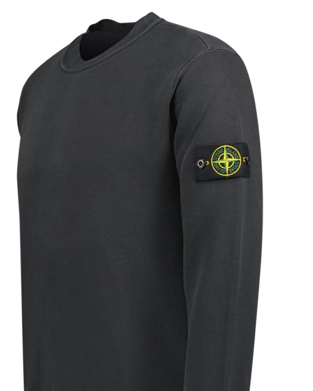 Stone Island Gray Old Effect Crewneck Sweatshirt for men