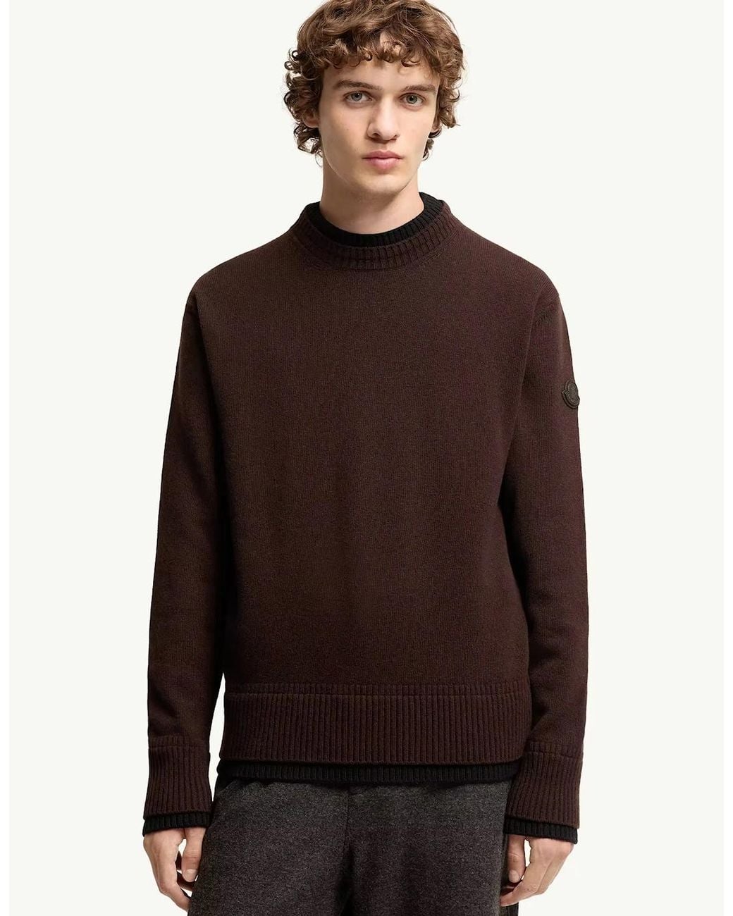 Moncler Brown Crewneck Sweater for men