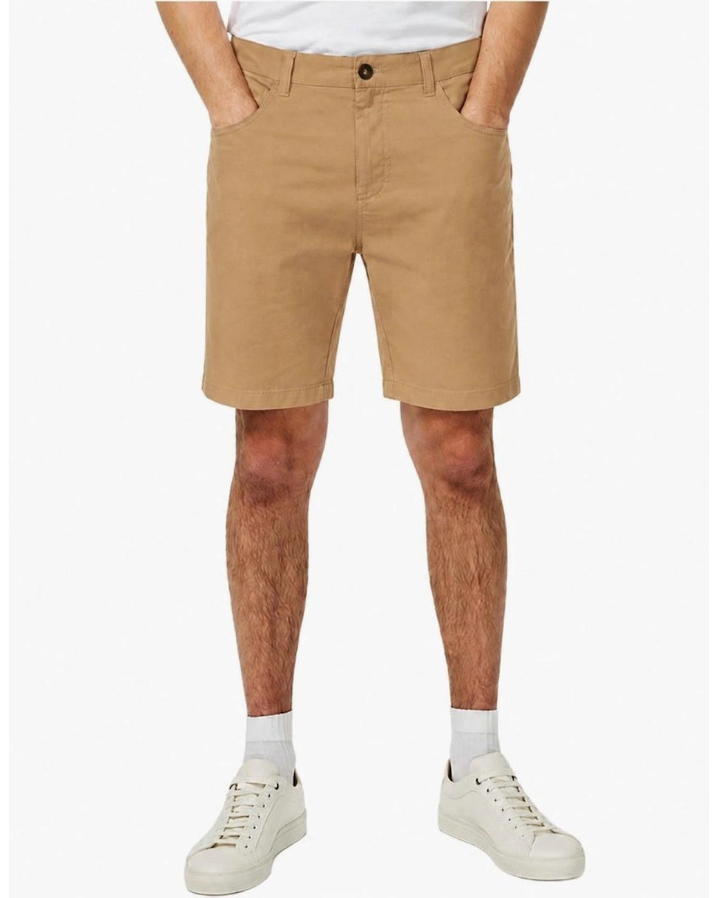 Ted Baker White Bactonn Five Pocket Tan Shorts for men