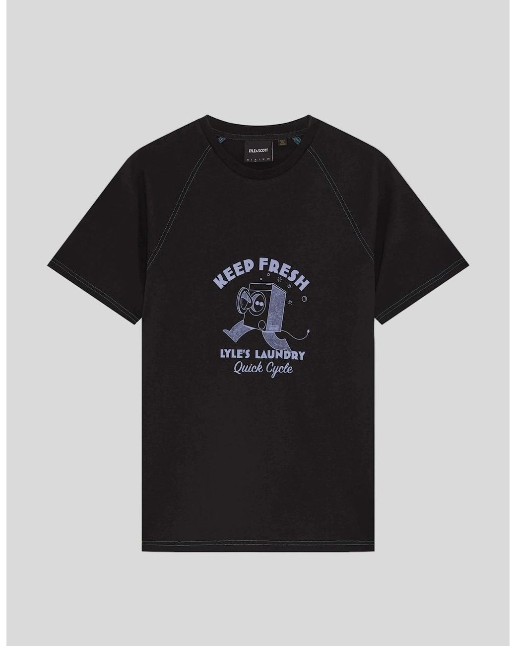 Lyle & Scott Black Chest Graphic T-Shirt for men