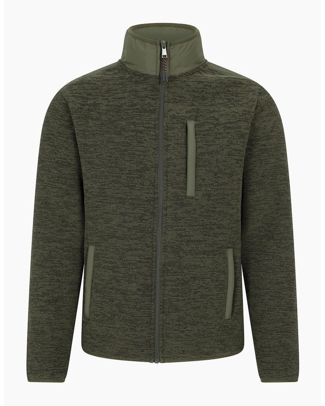 Mountain Warehouse Green Hayfield Faux Fur Lined Full Zip Fleece Top for men