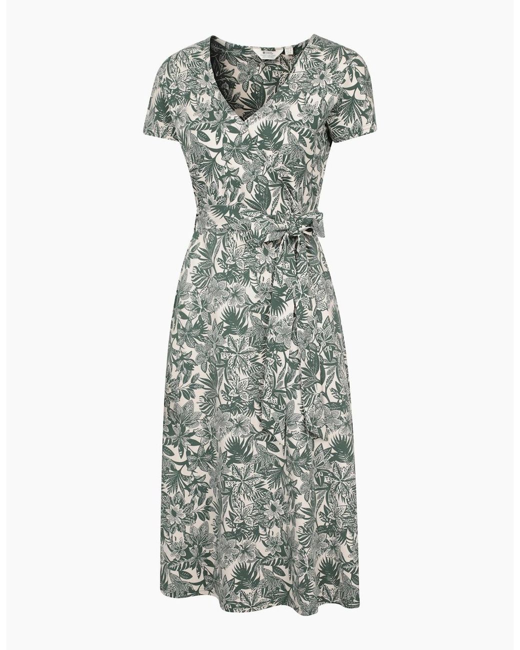 Mountain Warehouse Gray Ladies Santorini Floral Wrap Midi Dress