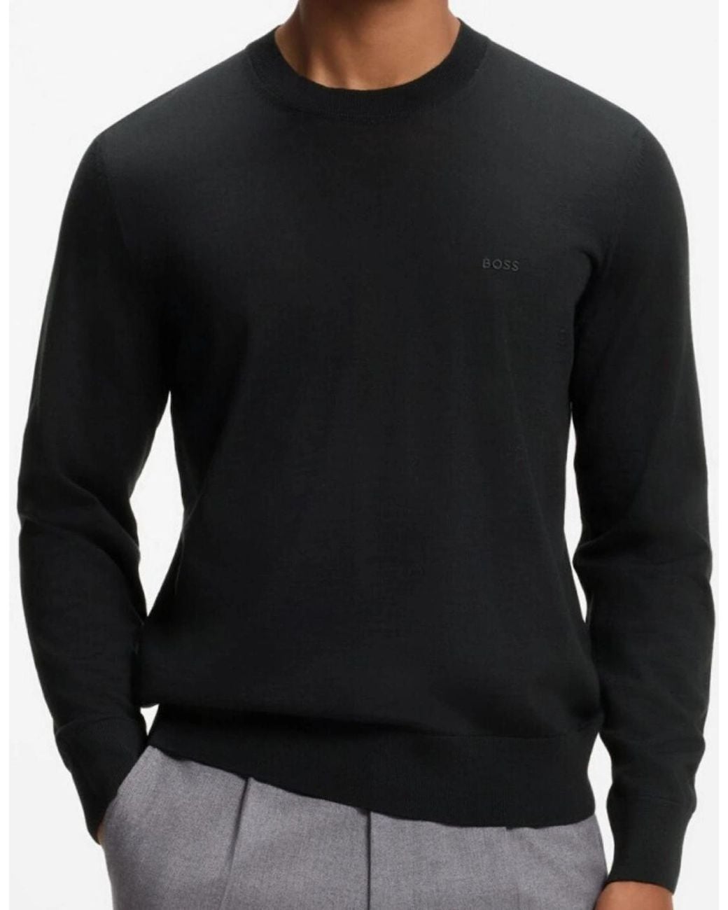 Boss Black H-Leno Crewneck Knitwear Jumper for men