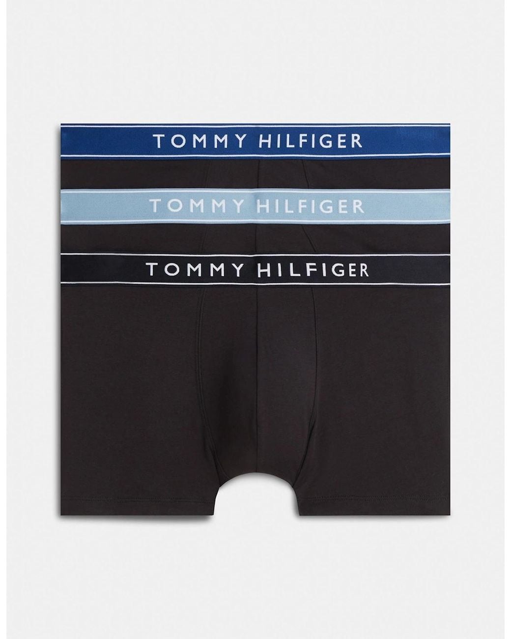 Tommy Hilfiger Blue 3 Pack Waistband Logo Trunks for men