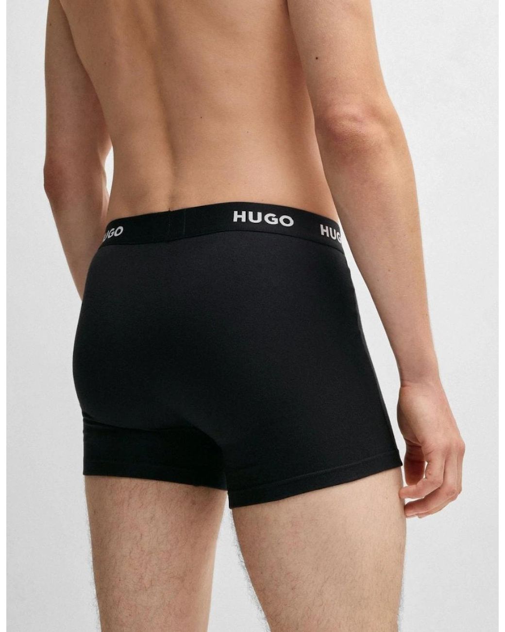 Boss Black Hugo Three-Pack Of Stretch-Cotton Boxer Briefs With Logo Waistbands for men