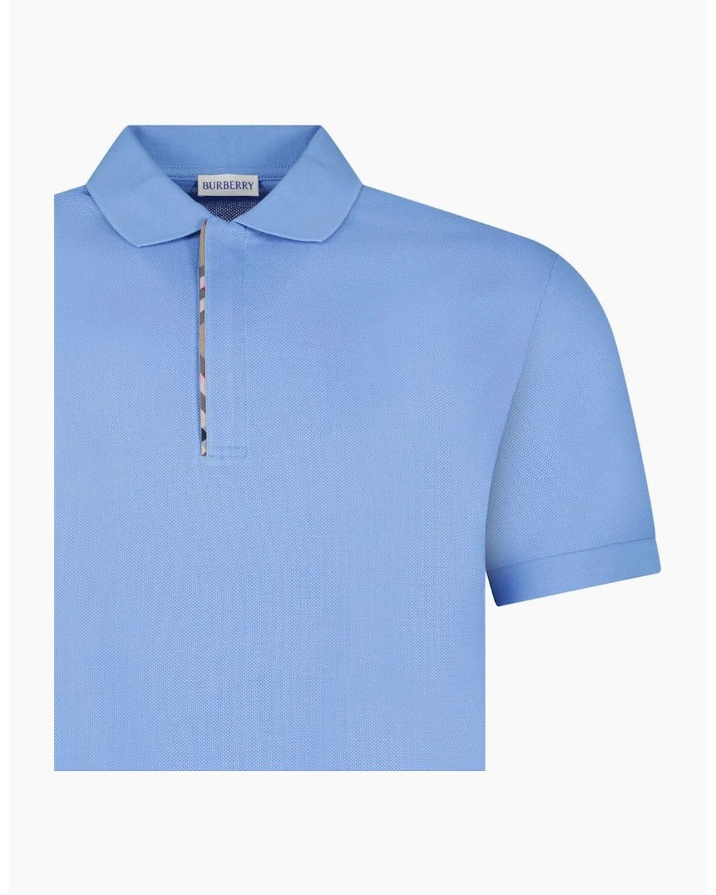 Burberry Blue Hartford Zip Polo Shirt for men