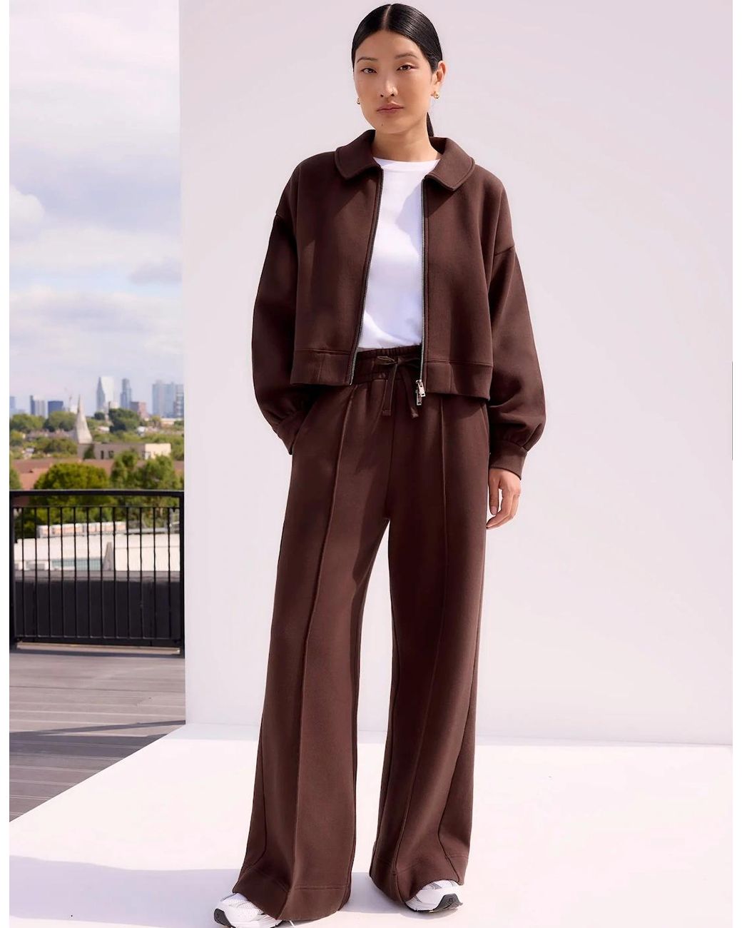 Ro&zo Red Chocolate- Wide-Leg Sweatpants