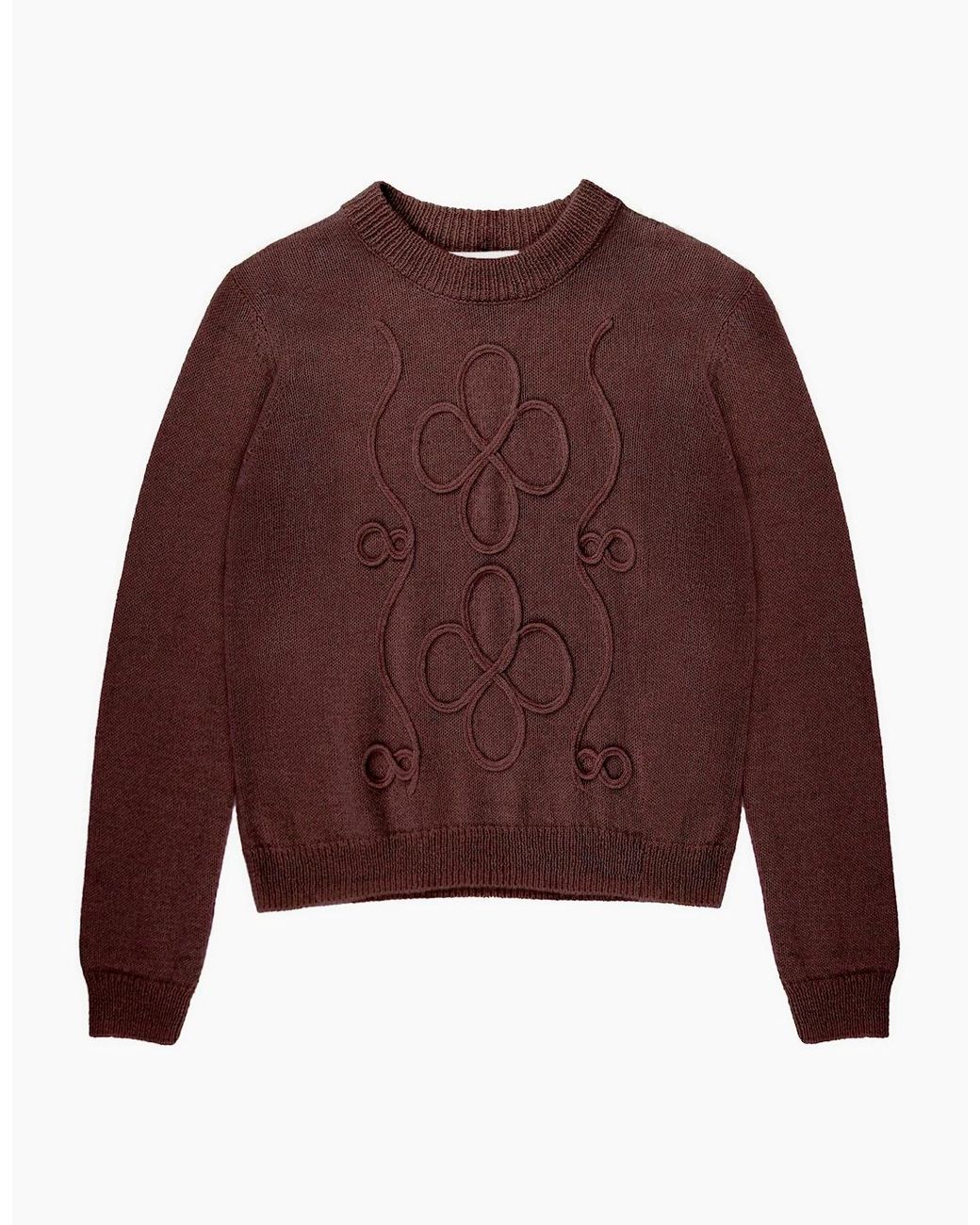 Ro&zo Brown Chocolate Applique Knit Jumper With Alpaca