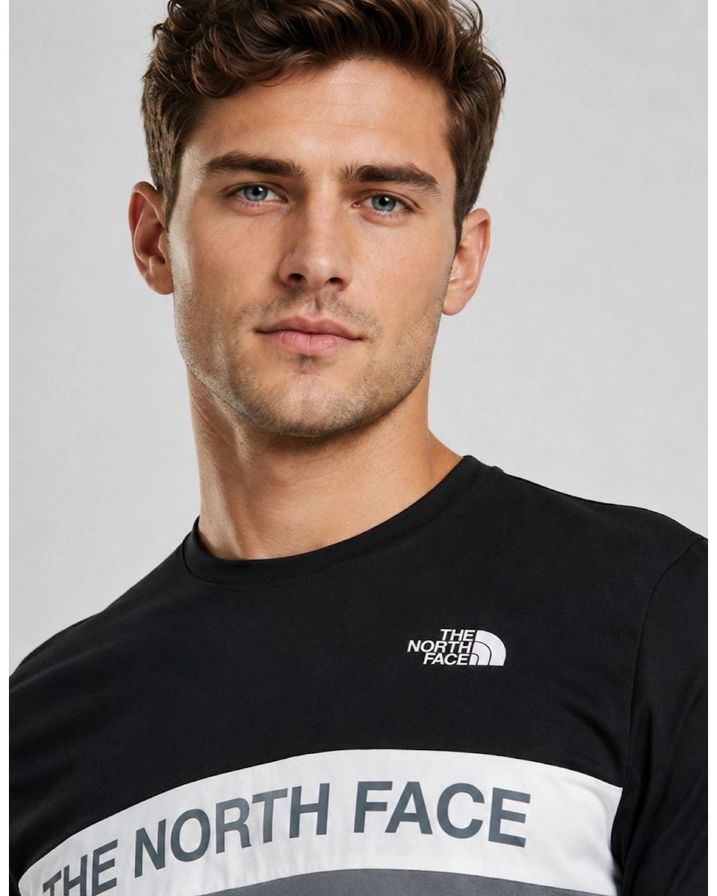The North Face Black Colour Block T Shirt for men