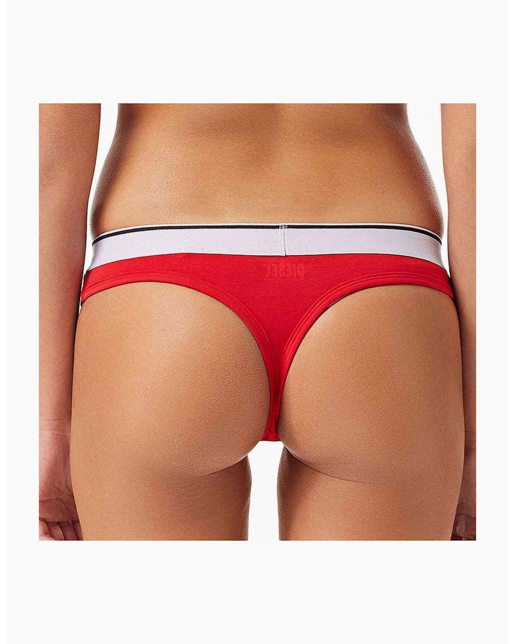 DIESEL White Ufst 2-Pack Thong, Print