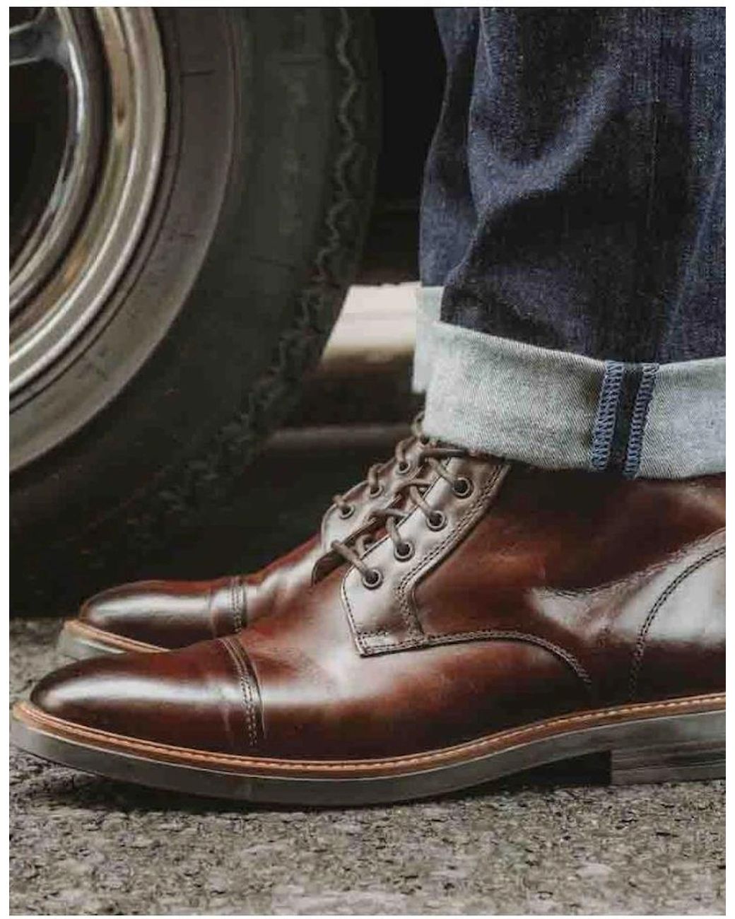 Base London Brown London Plymouth Toe Cap Boot for men