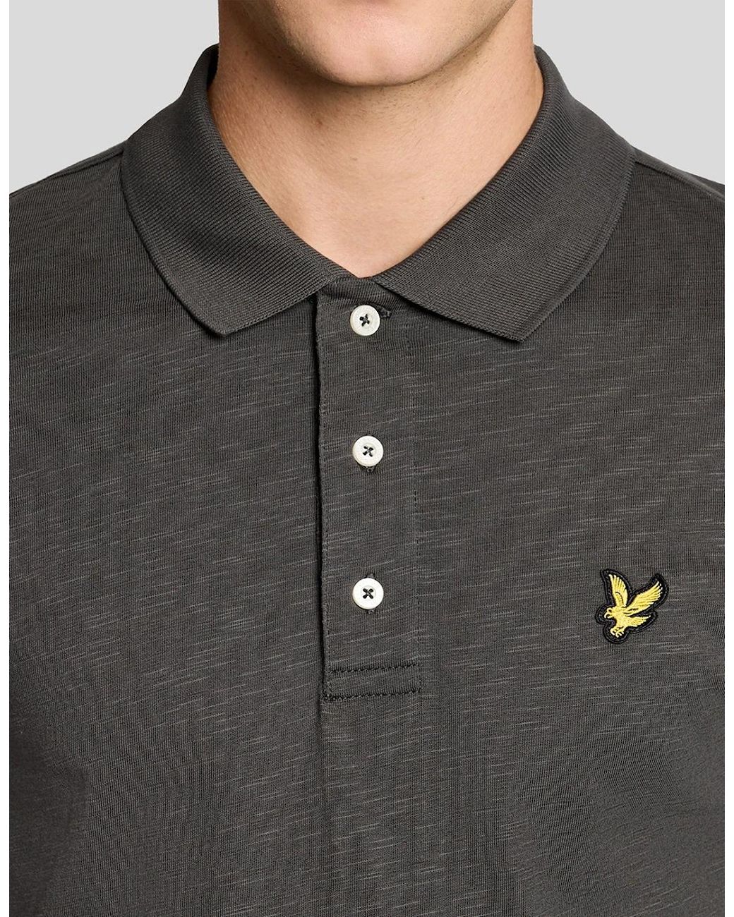 Lyle & Scott Gray Fine Cotton Slub Polo Shirt for men