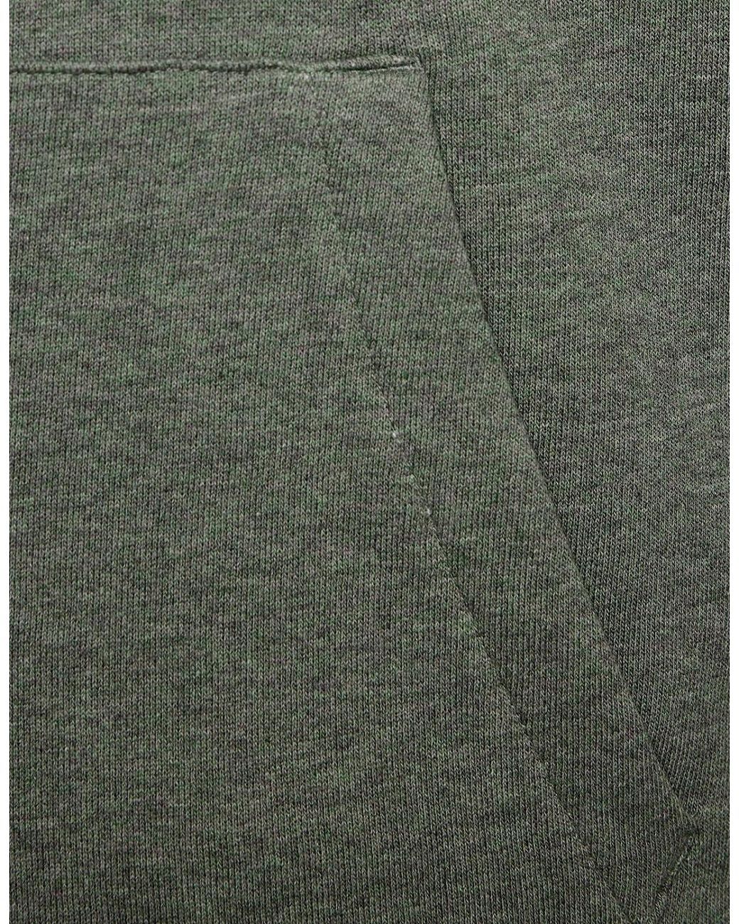 Lyle & Scott Green Cotton Marl Raglan Hoodie for men