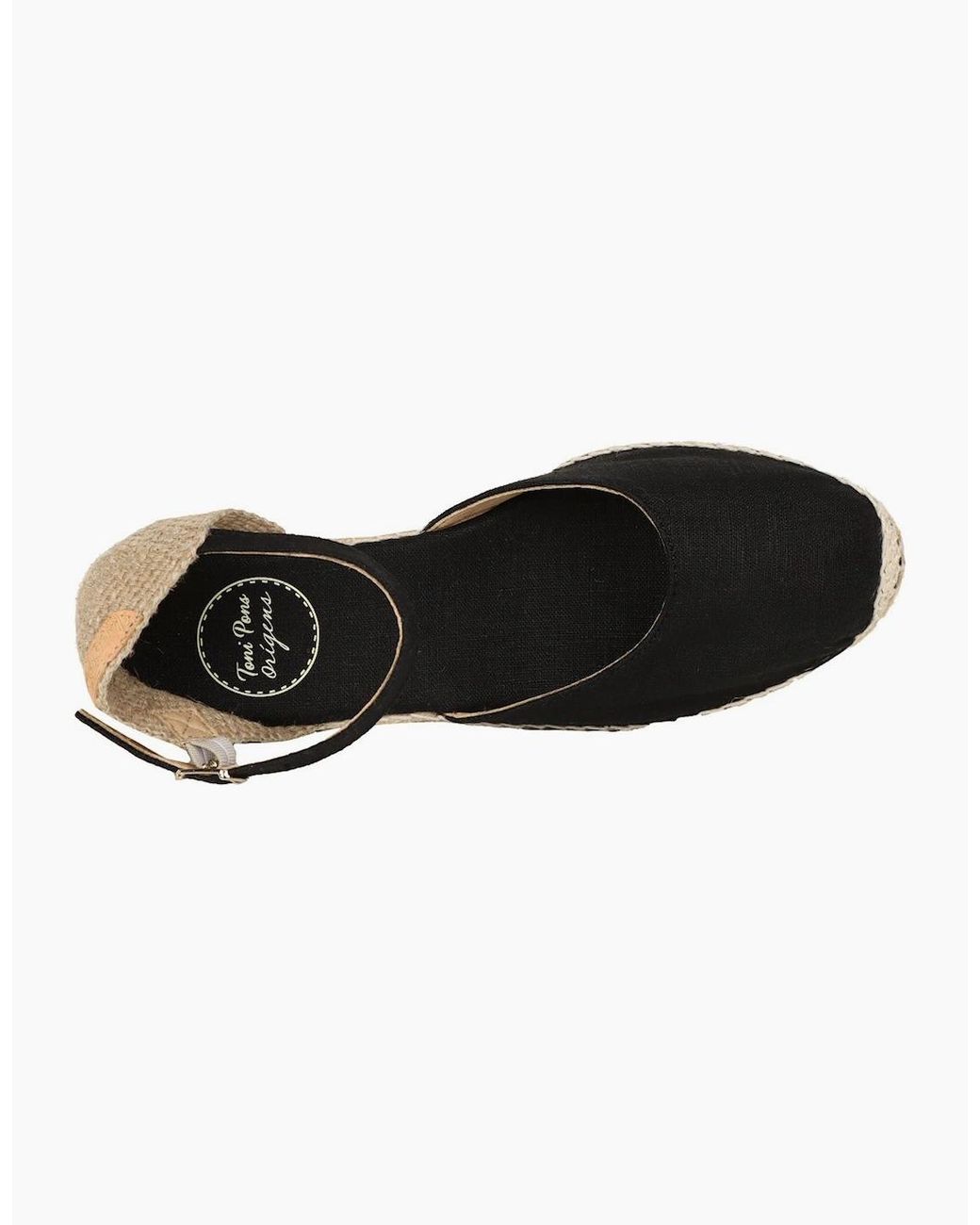Toni Pons Black Caldes Wedge Heel Espadrille Sandals