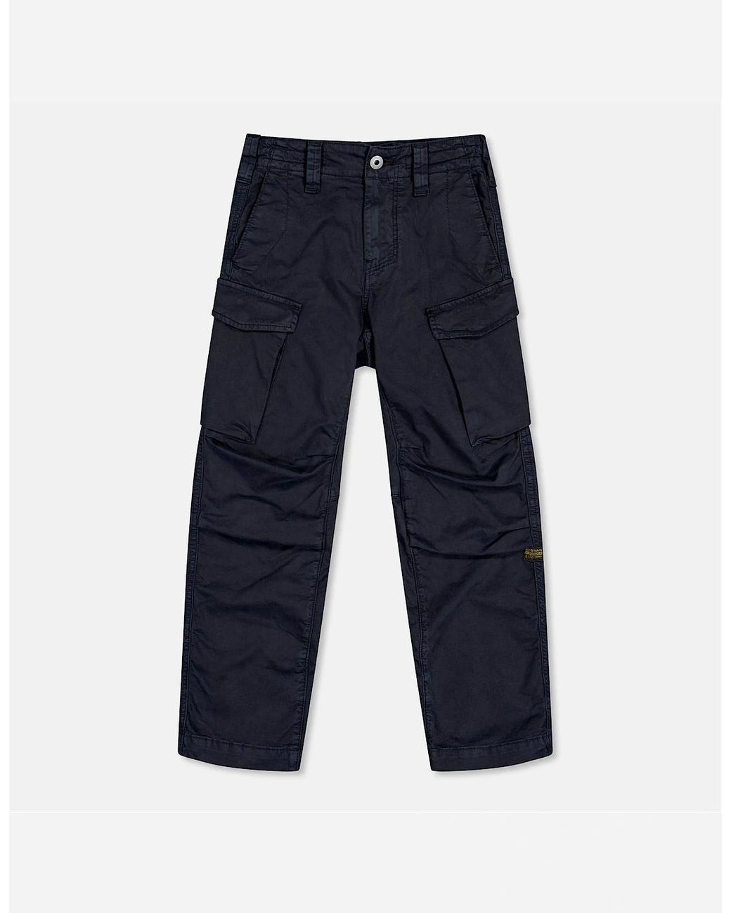G-Star Blue Solid Straight Cargo Trousers