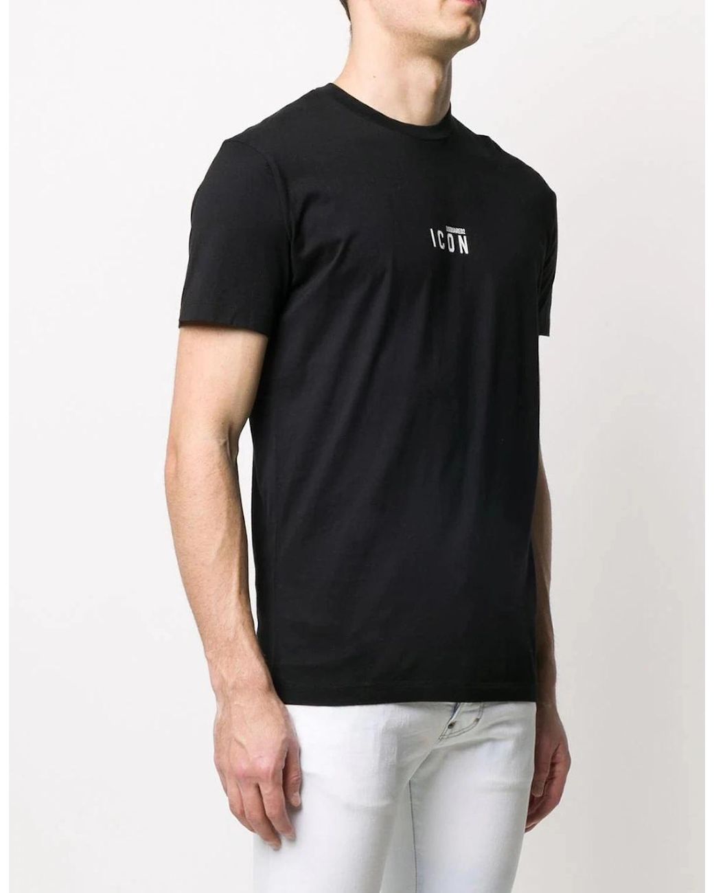 DSquared² Black Small Icon Logo Print T-Shirt for men