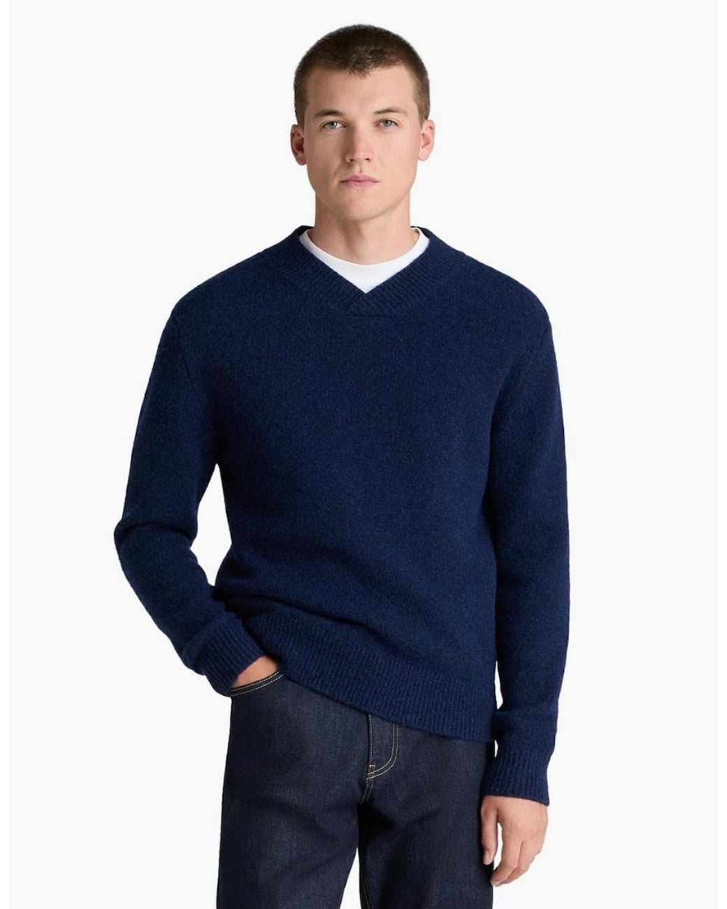 Remus Uomo Blue Mohair Look V Knit 27 for men
