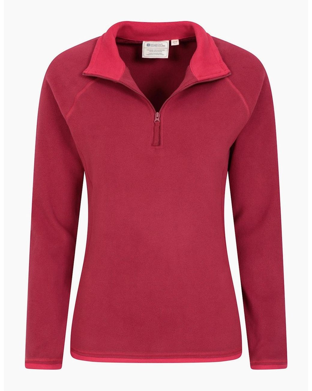 Mountain Warehouse Red Ladies Montana Half Zip Fleece Top