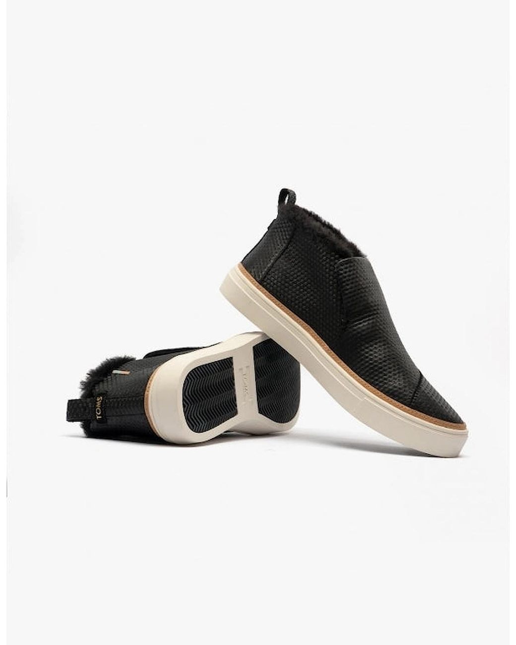 TOMS Black Paxton Leather Slip On