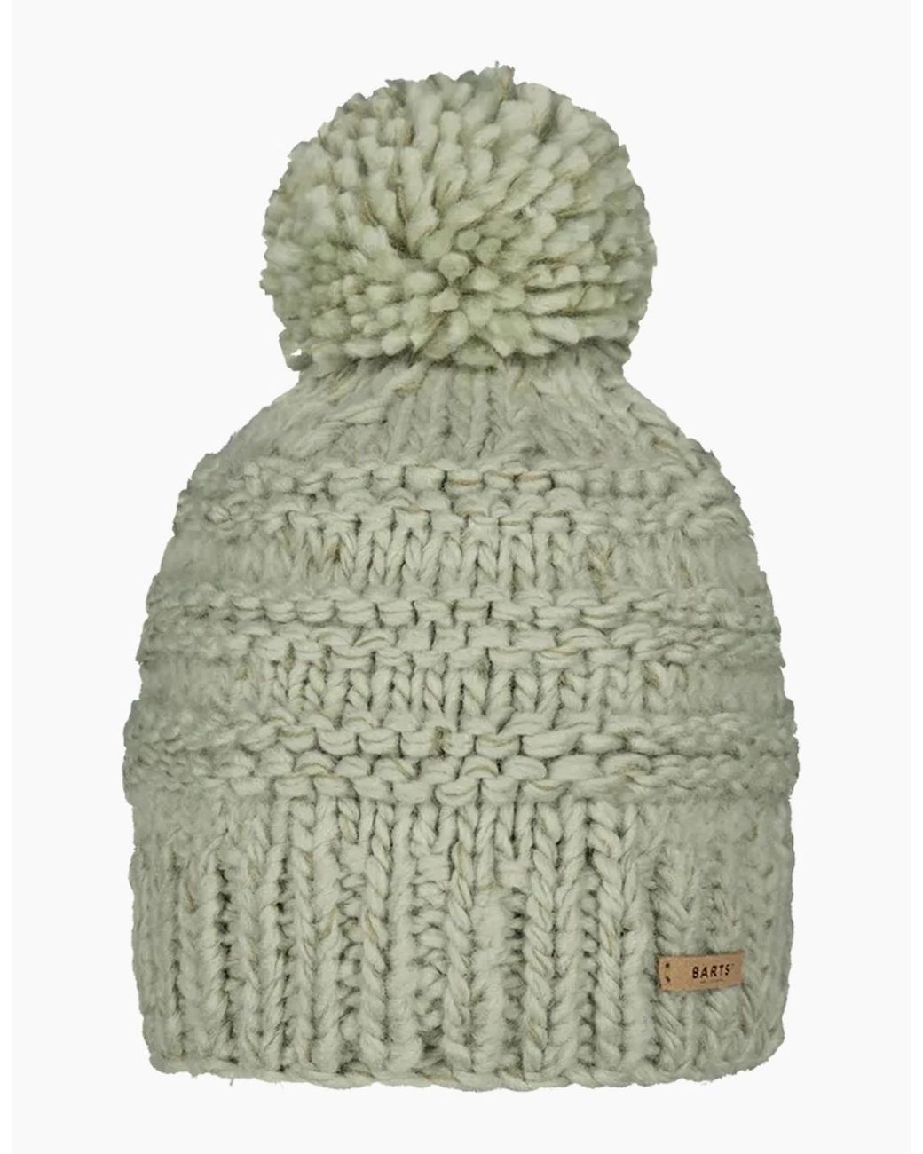 Barts Green Jasmin Classic Hand Knit Knitted Bobble Hat