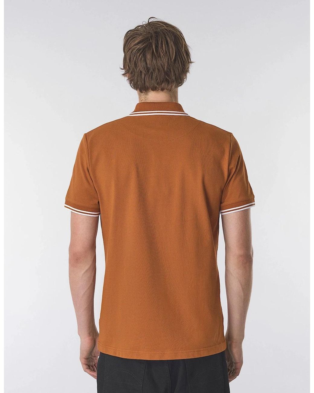 Pretty Green Brown Rayner Ss Polo Rust for men