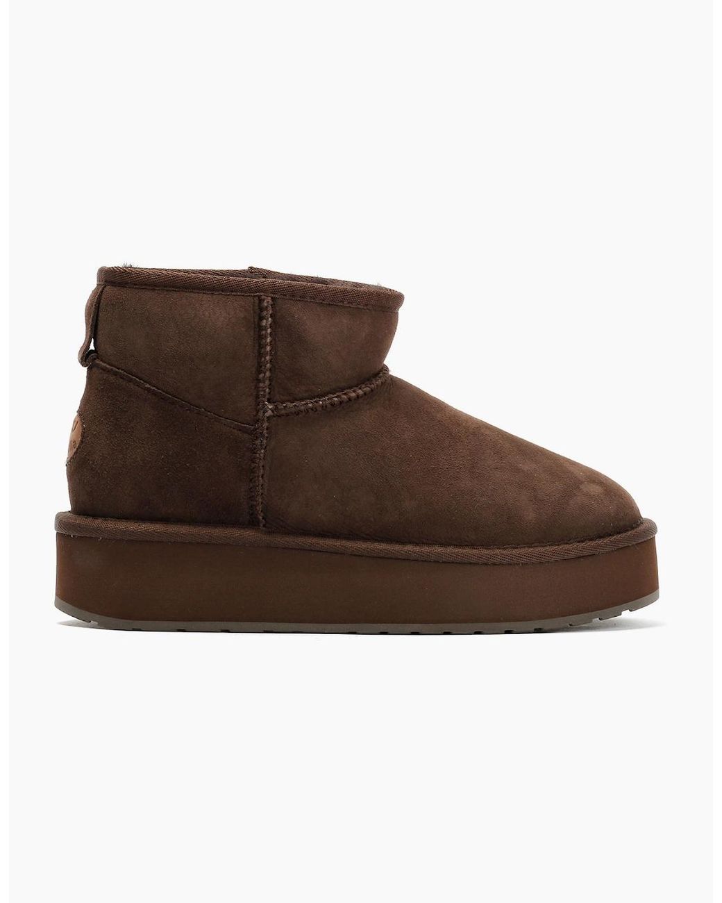 EMU Brown Australia Stinger Micro Flatform 2.0 Sheepskin Chocolate Boots