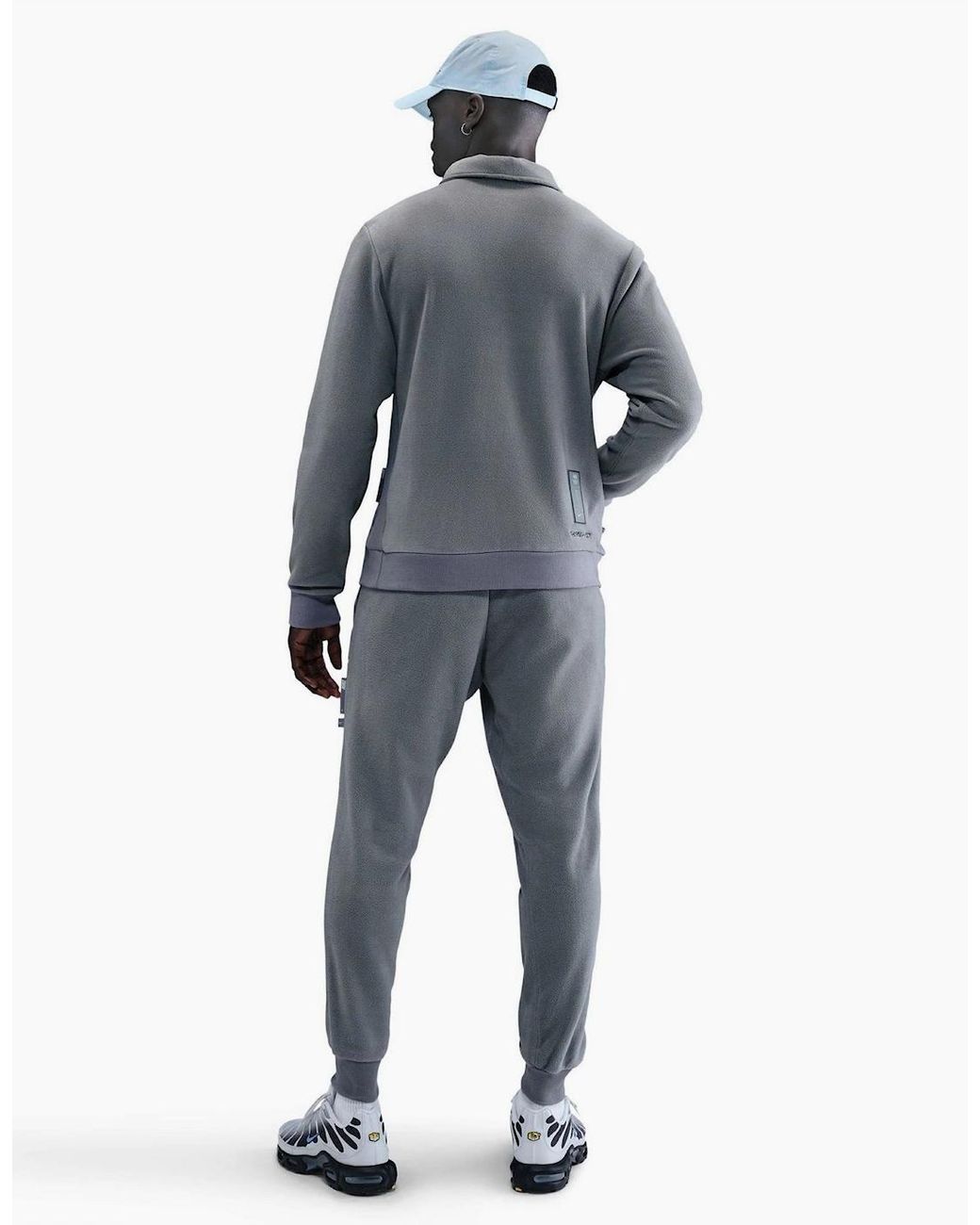 Nike Gray Fc Barcelona Therma Fit Logo Collared Drill Top for men