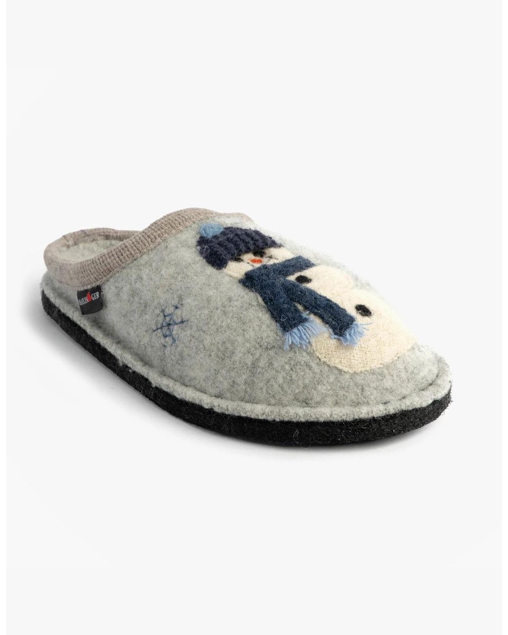 Haflinger Gray Olaf Snowman Mule Slippers Light