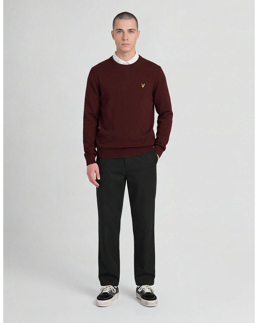 Lyle & Scott Purple Archive Knitted Crew Neck Jumper for men