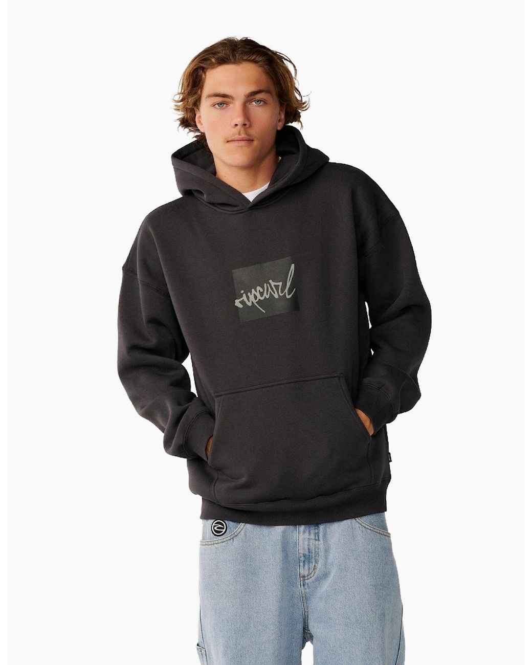 Rip Curl Black Rip Curl Rip Script Icon Hoodie for men